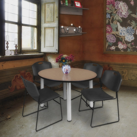 Noble Oak / Chrome / Black / 42 x 42