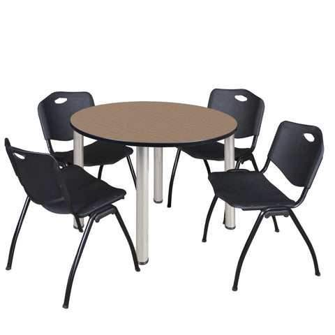 Noble Oak / Chrome / Black / 42 x 42