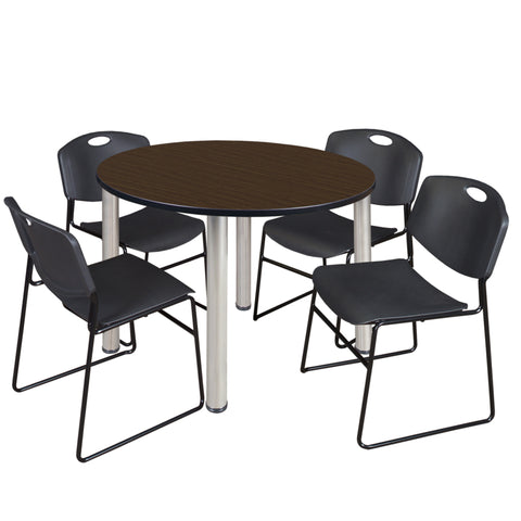 Neo Walnut / Chrome / Black / 42 x 42
