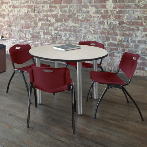Maple / Chrome / Burgundy / 42 x 42