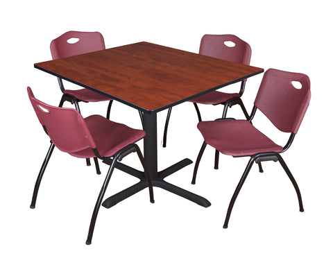 Regency Cain 30 in. Square XBase Breakroom Table & 4 M Stack Chairs