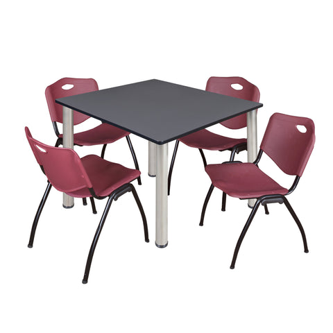 Grey / Chrome / Burgundy / 48 x 48