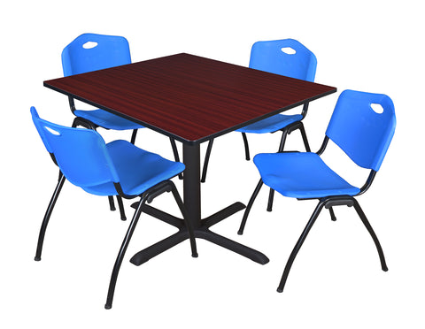 Regency Cain 30 in. Square XBase Breakroom Table & 4 M Stack Chairs