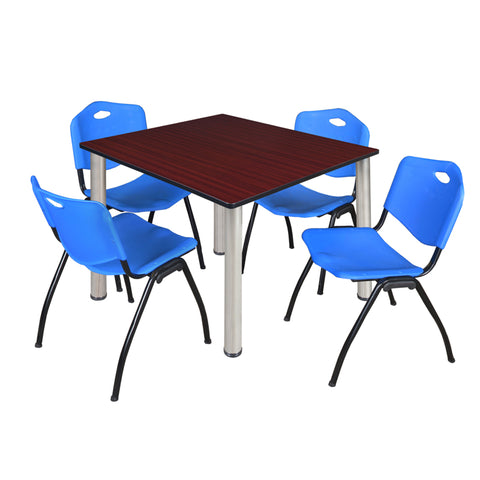 Mahogany / Chrome / Blue / 48 x 48