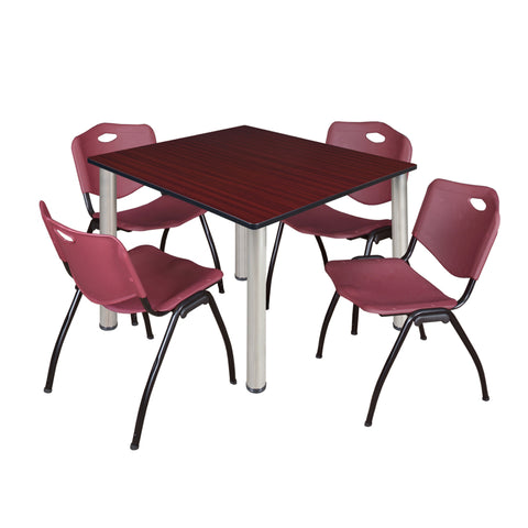 Mahogany / Chrome / Burgundy / 48 x 48