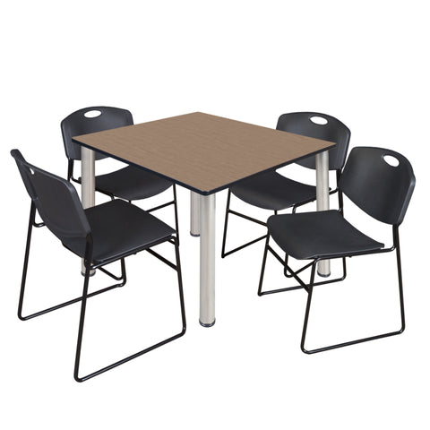 Noble Oak / Chrome / Black / 48 x 48