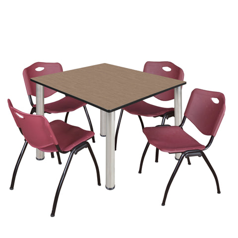 Noble Oak / Chrome / Burgundy / 48 x 48