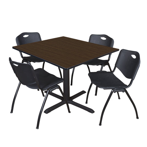 Regency Cain 30 in. Square XBase Breakroom Table & 4 M Stack Chairs