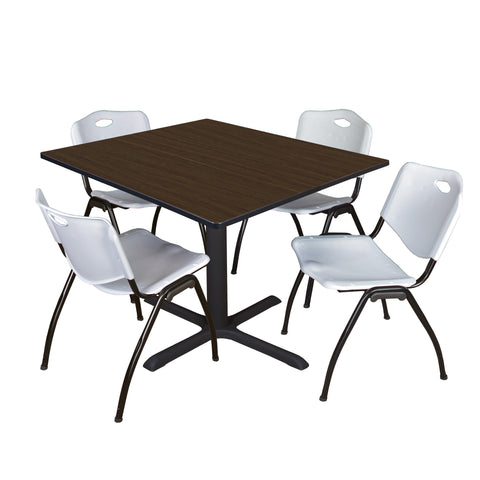Regency Cain 30 in. Square XBase Breakroom Table & 4 M Stack Chairs