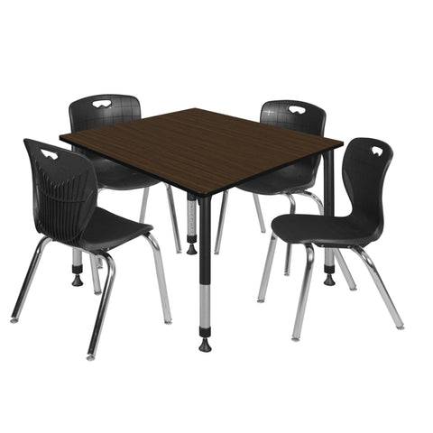 Neo Walnut / Black / Black / 48 x 48