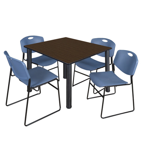 Neo Walnut / Black / Blue / 48 x 48
