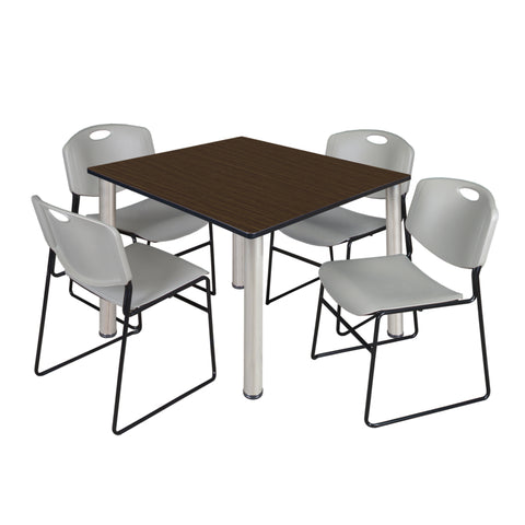 Neo Walnut / Chrome / Grey / 48 x 48
