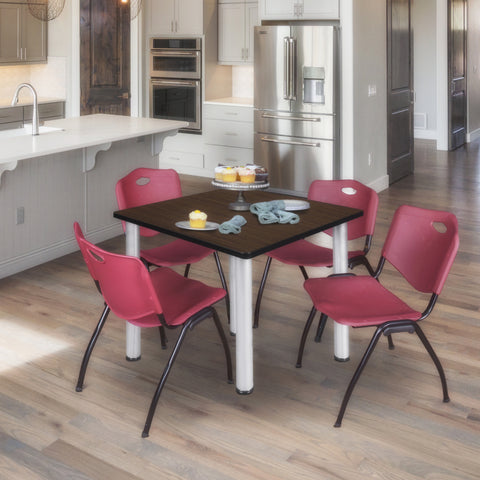 Neo Walnut / Chrome / Burgundy / 48 x 48