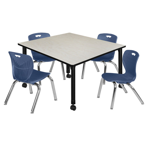 Maple / Black / Blue / 48 x 48