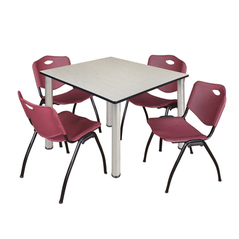 Maple / Chrome / Burgundy / 48 x 48
