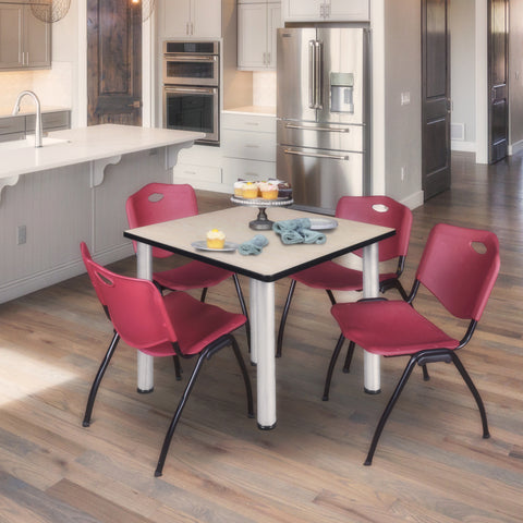 Maple / Chrome / Burgundy / 48 x 48