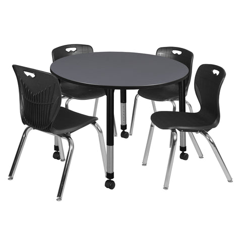 Grey / Black / Black / 48 x 48