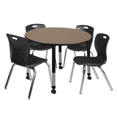 Noble Oak / Black / Black / 48 x 48