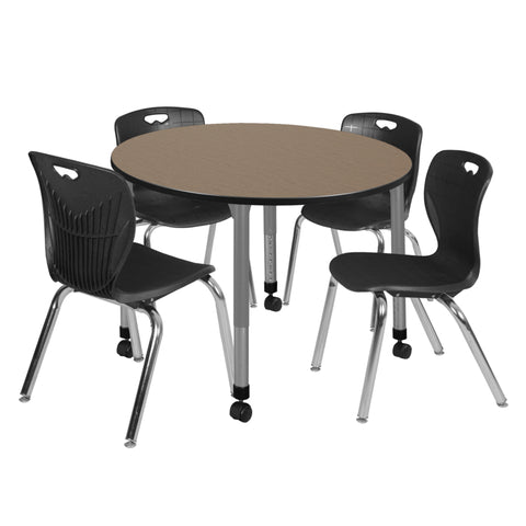 Noble Oak / Grey / Black / 48 x 48