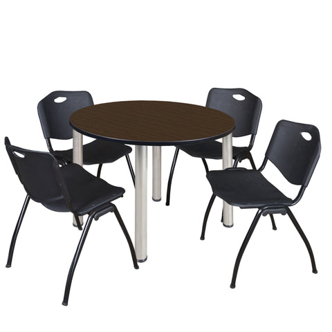 Neo Walnut / Chrome / Black / 48 x 48