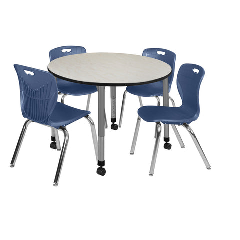 Maple / Grey / Blue / 48 x 48