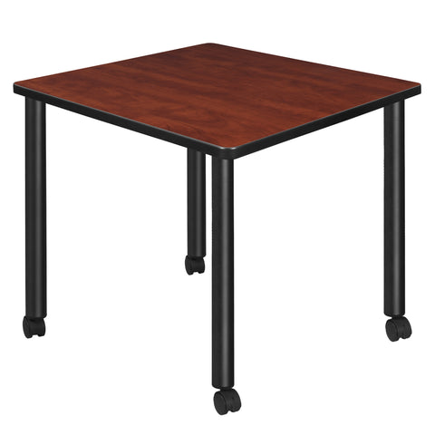 Regency Kee 30 in. Square Breakroom Table Top Black Mobile Legs