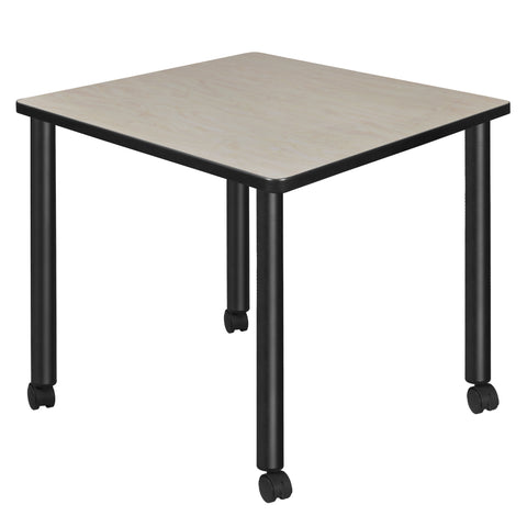Regency Kee 30 in. Square Breakroom Table Top Black Mobile Legs