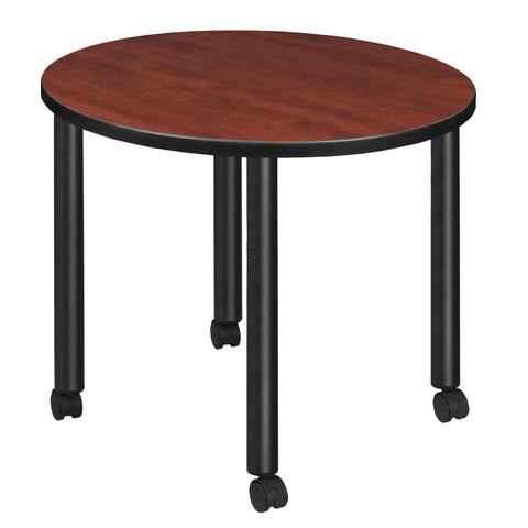 Regency Kee 30 in. Square Breakroom Table Top Black Mobile Legs