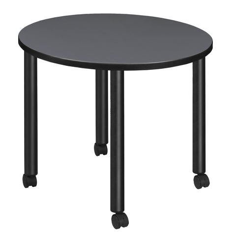 Regency Kee 30 in. Square Breakroom Table Top Black Mobile Legs
