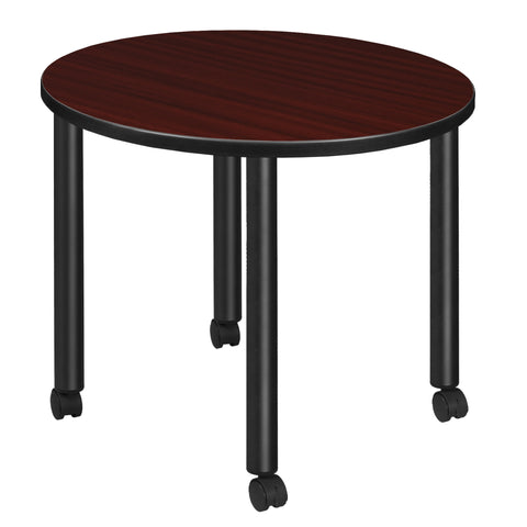 Regency Kee 30 in. Square Breakroom Table Top Black Mobile Legs