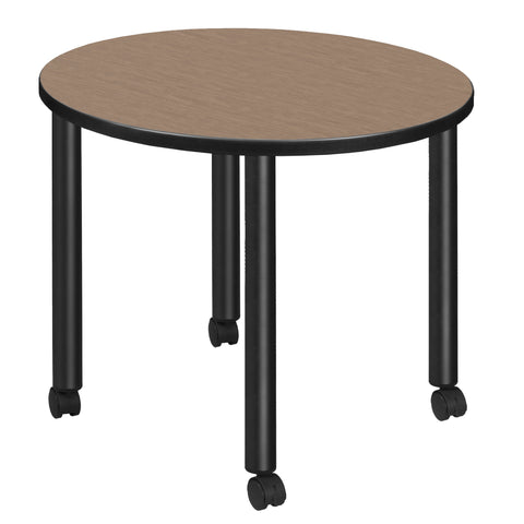 Regency Kee 30 in. Square Breakroom Table Top Black Mobile Legs