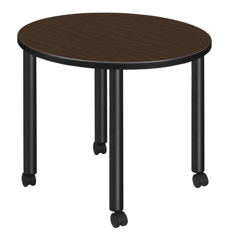 Regency Kee 30 in. Square Breakroom Table Top Black Mobile Legs