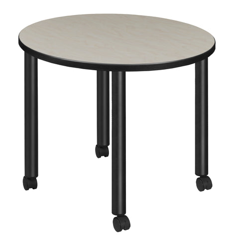 Regency Kee 30 in. Square Breakroom Table Top Black Mobile Legs