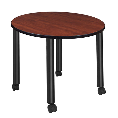 Regency Kee 30 in. Square Breakroom Table Top Black Mobile Legs