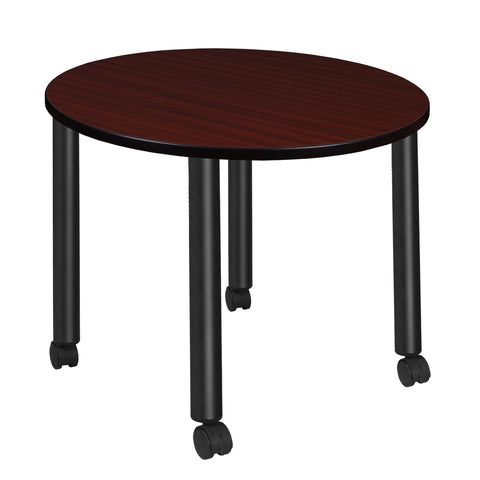 Regency Kee 30 in. Square Breakroom Table Top Black Mobile Legs
