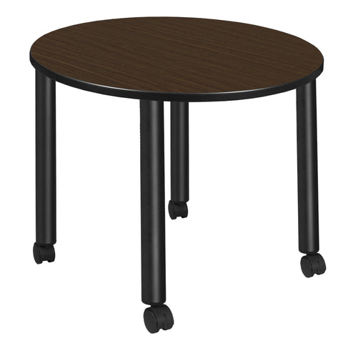 Regency Kee 30 in. Square Breakroom Table Top Black Mobile Legs