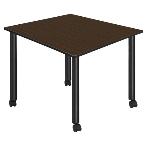 Regency Kee 30 in. Square Breakroom Table Top Black Mobile Legs