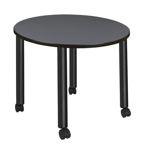 Regency Kee 30 in. Square Breakroom Table Top Black Mobile Legs