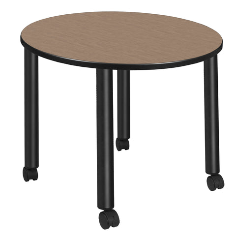 Regency Kee 30 in. Square Breakroom Table Top Black Mobile Legs