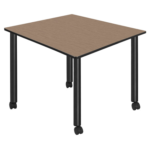 Regency Kee 30 in. Square Breakroom Table Top Black Mobile Legs
