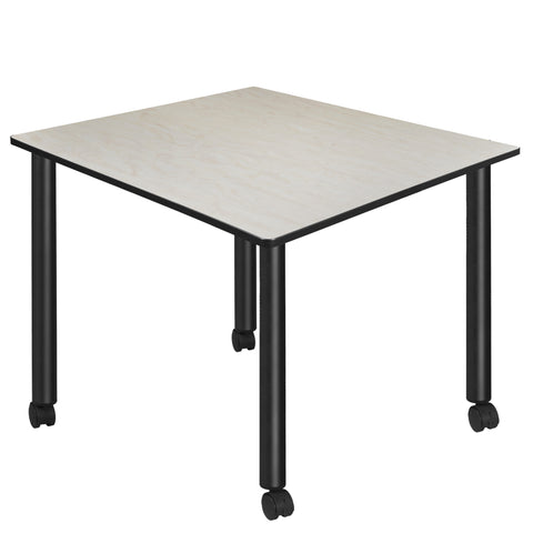 Regency Kee 30 in. Square Breakroom Table Top Black Mobile Legs