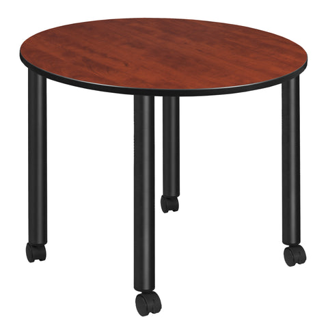 Regency Kee 30 in. Square Breakroom Table Top Black Mobile Legs