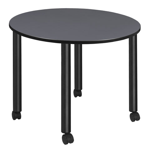 Regency Kee 30 in. Square Breakroom Table Top Black Mobile Legs