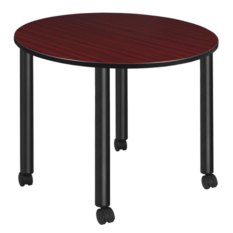 Regency Kee 30 in. Square Breakroom Table Top Black Mobile Legs