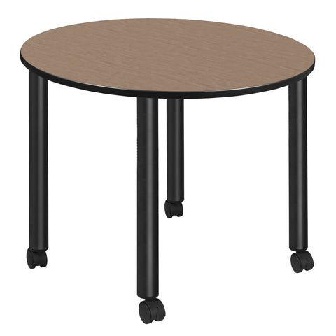 Regency Kee 30 in. Square Breakroom Table Top Black Mobile Legs