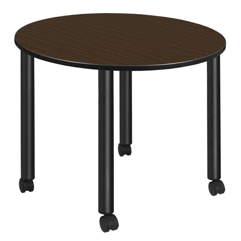Regency Kee 30 in. Square Breakroom Table Top Black Mobile Legs