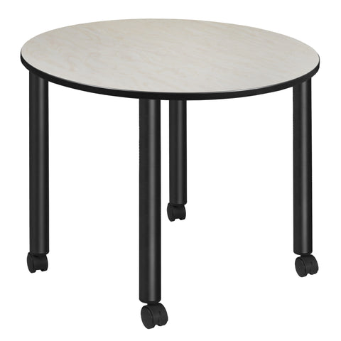 Regency Kee 30 in. Square Breakroom Table Top Black Mobile Legs