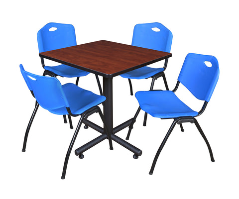 Regency Kobe 30 in. Square XBase Breakroom Table 4 M Stack Chairs