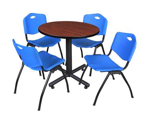 Regency Kobe 30 in. Square XBase Breakroom Table 4 M Stack Chairs