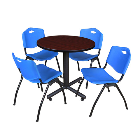 Mahogany / Blue / 30 x 30 Round
